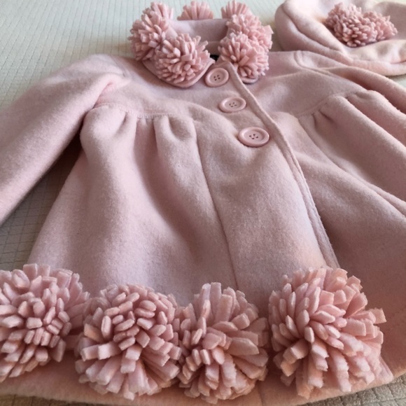 Kate Mack girls size 4 fleece coat & hat set - Picture 2 of 5